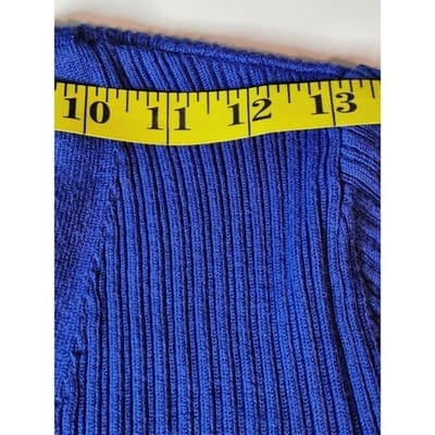 Lane Bryant Periwinkle Ribbed Knit Peplum V Neck Long Sleeve Sweater Top 14 16 - Thumbnail 6