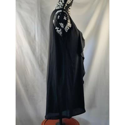 miami Womens Black Sleeveless Bow Front Ruffle Dress Party Cocktail - Thumbnail 8