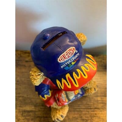 Vtg. NASCAR Jeff Gordon #24 DuPont Teddy Bear Coin Bank Figure - Thumbnail 7