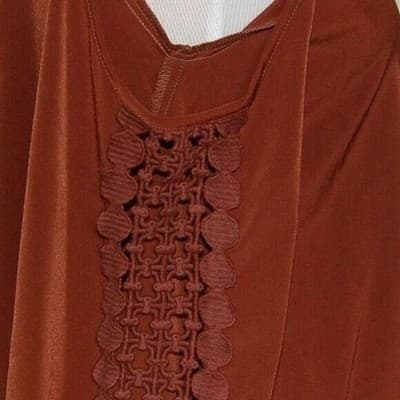 Medium Womens Va Va by Joy Han Brown Cold Shoulder Blouse - Thumbnail 3