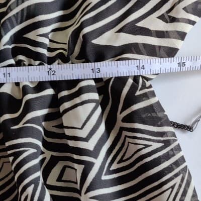 Hot Tempered Womens XL Black White Geometric Print Blouson Dress 3SC672AM NWT - Thumbnail 7