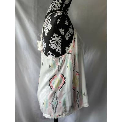 Aeropostale Womens White Tribal Macrame Racerback Cami Tank Top Large NWT - Thumbnail 8