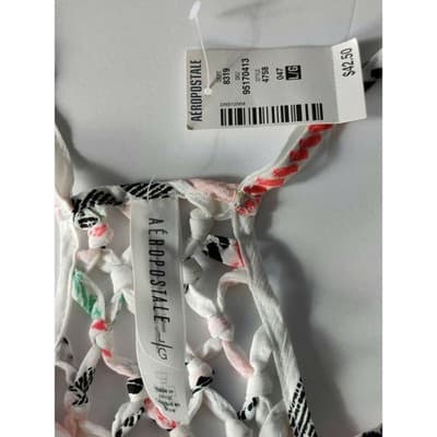 Aeropostale Womens White Tribal Macrame Racerback Cami Tank Top Large NWT - Thumbnail 4