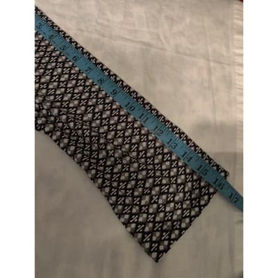 Karin Stevens Geometric Diamond Print 3/4 Sleeve Shift Dress Black White Tan 12 - Thumbnail 7