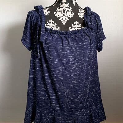 A.n.a. Women's Sleeveless Straight Neck Knit Blouse Blue Size L - Image 1