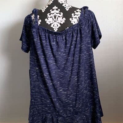 A.n.a. Women's Sleeveless Straight Neck Knit Blouse Blue Size L - Thumbnail 5