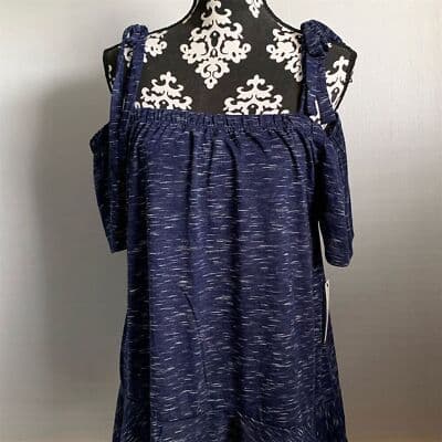 A.n.a. Women's Sleeveless Straight Neck Knit Blouse Blue Size L - Thumbnail 6