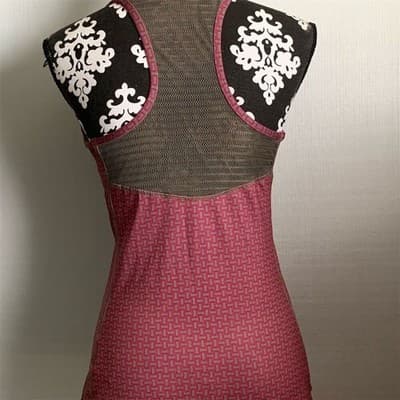 Nike Dri-Fit Women's Racerback Tank Top Maroon/Pink Geometric Size L - Thumbnail 4