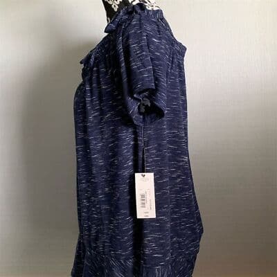 A.n.a. Women's Sleeveless Straight Neck Knit Blouse Blue Size L - Thumbnail 2