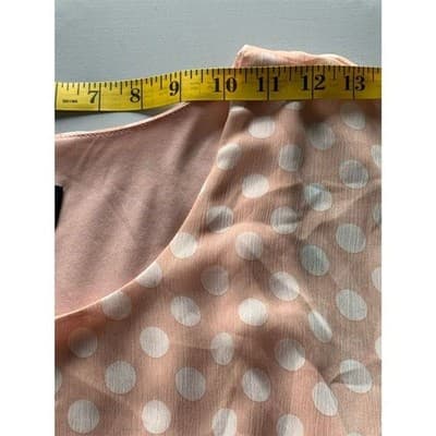 Iz Byer Women's Pink Polka Dot Sleeveless Knee Length Dress M - Thumbnail 5