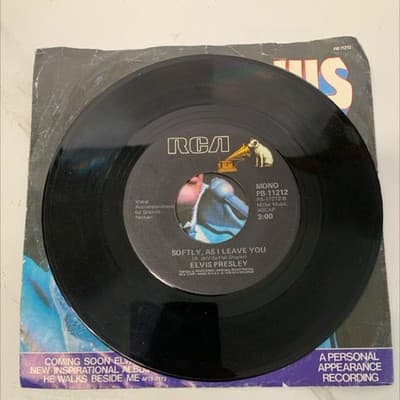 Elvis Presley - Unchained Melody / Softly... RARE 45 RPM PROMO (1978) - Thumbnail 4