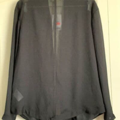 Silence + Noise Women's Black Lightweight Stretch Blazer L with Front Pockets - Thumbnail 4