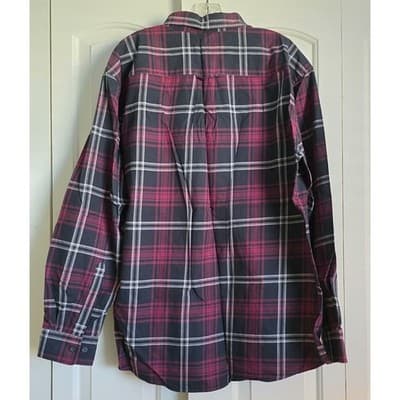ORVIS Classic Collection Men's Sz L Red Black Plaid Long Sleeve Button Down - Thumbnail 2