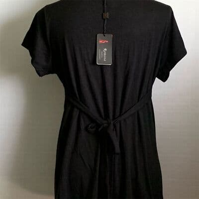 Romina Women's Black Shirt, Top Size 2X V-Neck Beaded Decpratove Tie-Back - Thumbnail 4