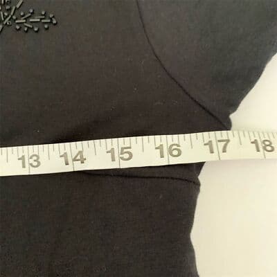 Romina Women's Black Shirt, Top Size 2X V-Neck Beaded Decpratove Tie-Back - Thumbnail 8