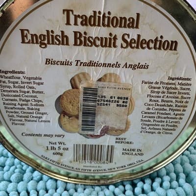 Vintage SAKS FIFTH AVENUE Metal Tin Can Empty 8 X 6 - Thumbnail 9