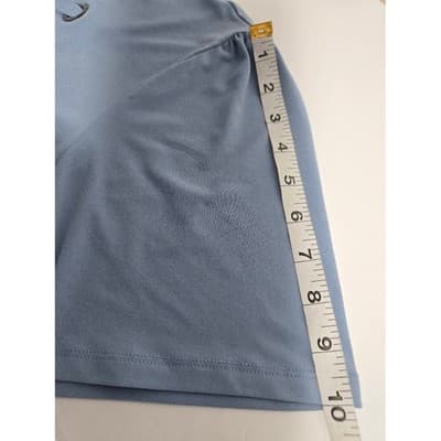 Michael Kors Blue Lace Up V Neck Short Sleeve Top Women Size L - Thumbnail 8