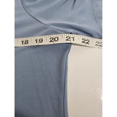 Michael Kors Blue Lace Up V Neck Short Sleeve Top Women Size L - Thumbnail 6