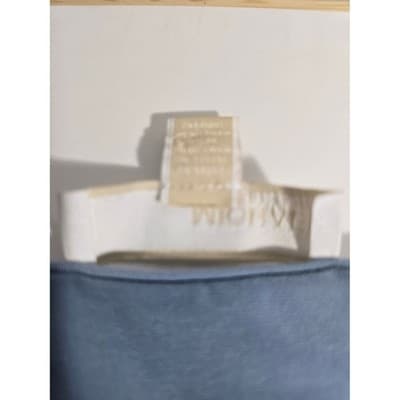 Michael Kors Blue Lace Up V Neck Short Sleeve Top Women Size L - Thumbnail 4