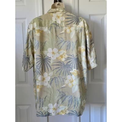 Mens Tropical Floral Aloha Shirt Short Sleeve Button Up Beach Vacation Casual - Thumbnail 7