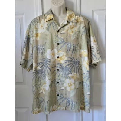 Mens Tropical Floral Aloha Shirt Short Sleeve Button Up Beach Vacation Casual - Thumbnail 8