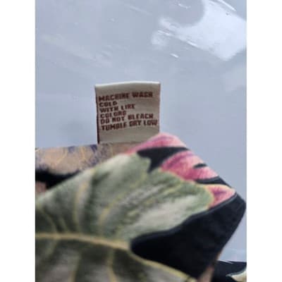 Paradise Blue Hawaiian Floral Short Sleeve Button Up Shirt Men's Size L - Thumbnail 4