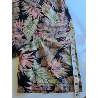 Paradise Blue Hawaiian Floral Short Sleeve Button Up Shirt Men's Size L - Thumbnail 7