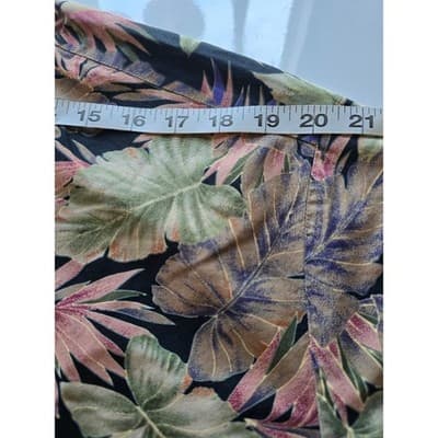 Paradise Blue Hawaiian Floral Short Sleeve Button Up Shirt Men's Size L - Thumbnail 5