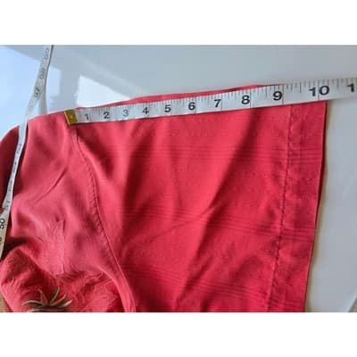 Bamboo Cay Men's Red Tropical Embroidered Short Sleeve Button Up Shirt Size M - Thumbnail 7