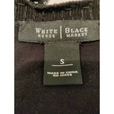 WHITE HOUSE BLACK MARKET Embellished Black Sweater 3/4 Sleeve Size S - Thumbnail 7