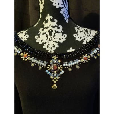 WHITE HOUSE BLACK MARKET Embellished Black Sweater 3/4 Sleeve Size S - Thumbnail 3