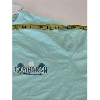 Caribbean Mens XL Cotton Graphic T Shirt Staycation Relocation Beach Palms - Thumbnail 7