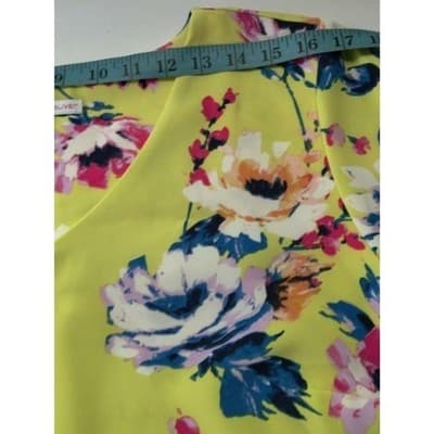 Women Size 14 Isaac Mizrahi Womens Yellow Floral Short - Thumbnail 7