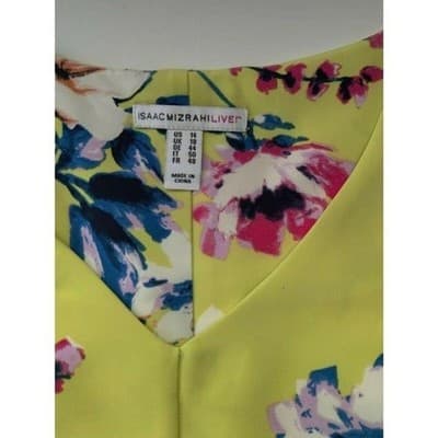 Women Size 14 Isaac Mizrahi Womens Yellow Floral Short - Thumbnail 6