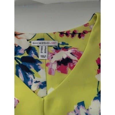 Women Size 14 Isaac Mizrahi Womens Yellow Floral Short - Thumbnail 5