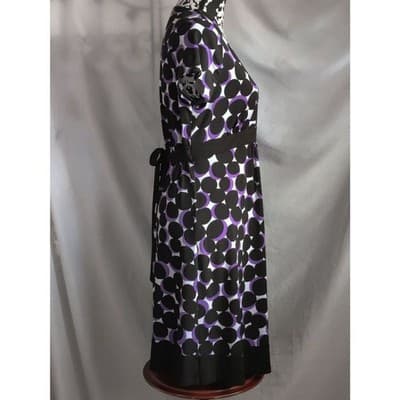 Motherhood Maternity Wrap Dress Short Sleeve V-Neck Geometric Print Womens Small - Thumbnail 6