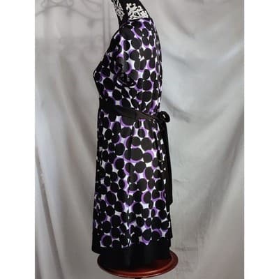 Motherhood Maternity Wrap Dress Short Sleeve V-Neck Geometric Print Womens Small - Thumbnail 4