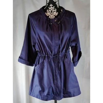 Axcess A Liz Claiborne Company Jacket 3/4 Sleeve Navy Blue Womens Size Medium - Thumbnail 2