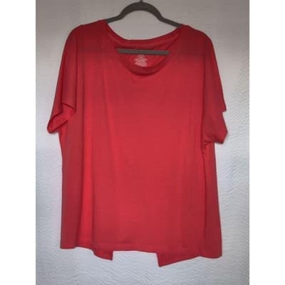 Womens Athletic Works Short Sleeve Coral Top XL 16-18 - Thumbnail 5