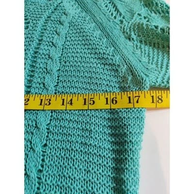 Fever Knit Sweater Open Weave Pullover Long Sleeve Scoop Neck Womens Size Medium - Thumbnail 10