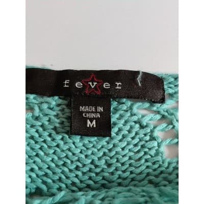 Fever Knit Sweater Open Weave Pullover Long Sleeve Scoop Neck Womens Size Medium - Thumbnail 6