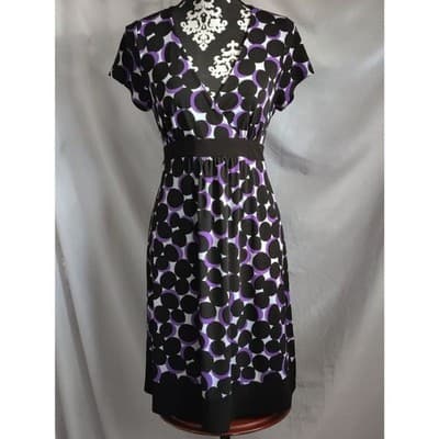 Motherhood Maternity Wrap Dress Short Sleeve V-Neck Geometric Print Womens Small - Thumbnail 2