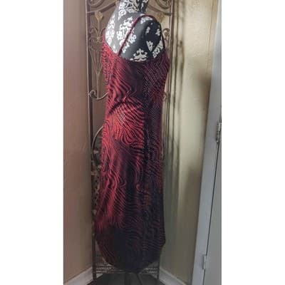 My Michelle Red/Black One Shoulder Asymmetrical Hem Dress Size Large - Thumbnail 6