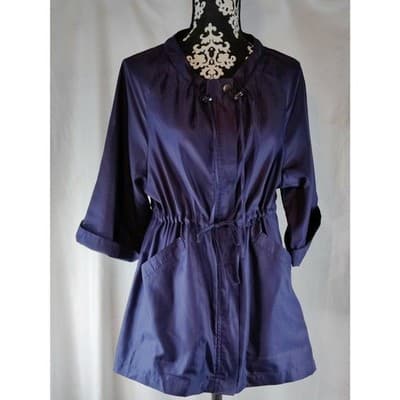 Axcess A Liz Claiborne Company Jacket 3/4 Sleeve Navy Blue Womens Size Medium - Image 1