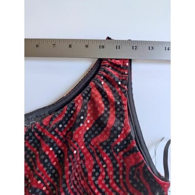 My Michelle Red/Black One Shoulder Asymmetrical Hem Dress Size Large - Thumbnail 7