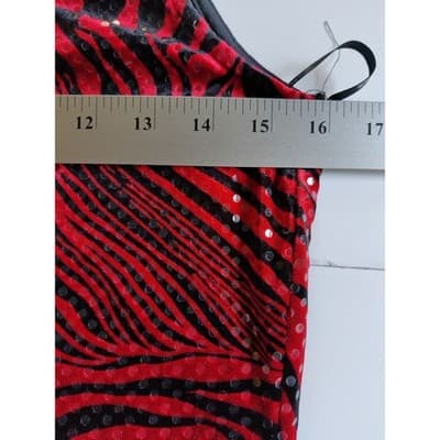 My Michelle Red/Black One Shoulder Asymmetrical Hem Dress Size Large - Thumbnail 8