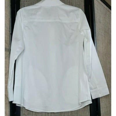 Isaac Mizrahi Live! Womens White Long Sleeve Button Up Size 0 - Thumbnail 2