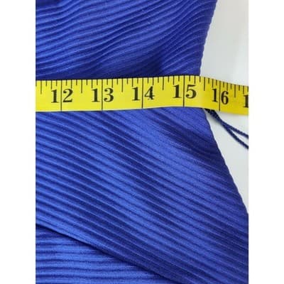 AGB Cap Sleeve A-Line Dress Layered Seersucker Striped Blue Womens Size 12 - Thumbnail 10