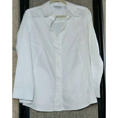 Isaac Mizrahi Live! Womens White Long Sleeve Button Up Size 0 - Image 1