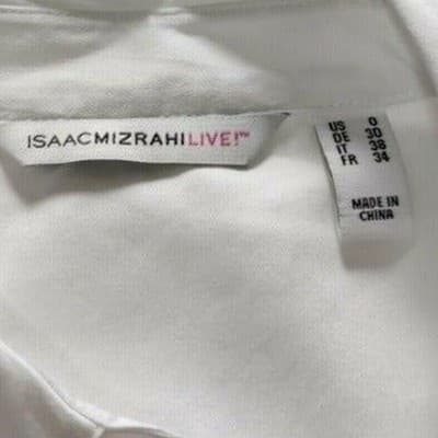Isaac Mizrahi Live! Womens White Long Sleeve Button Up Size 0 - Thumbnail 3